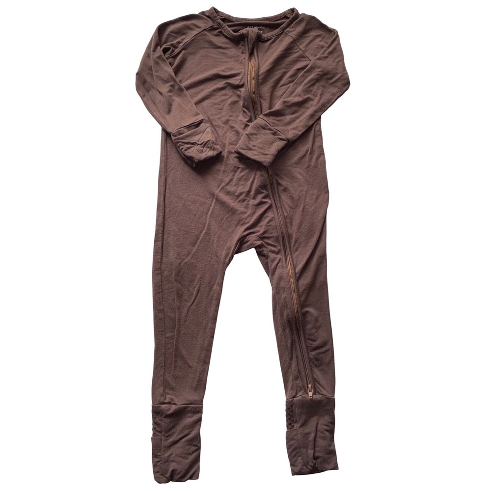 Solid Brown Bamboo Zippy Pajamas 6-9 Months Infant Sleep And Play Footie